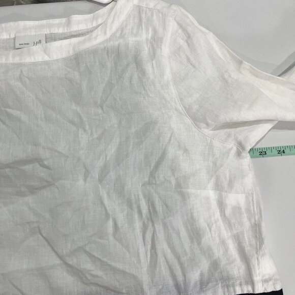 J. Jill Womens Love Linen Colorblock Tunic Top Size M Boatneck Lagenlook Boxy - Picture 4 of 7